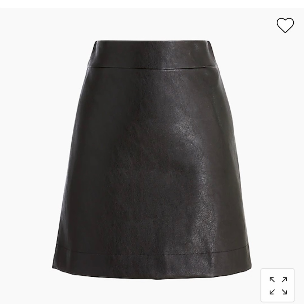 J CREW FACTORY Faux-leather A-line mini skirt